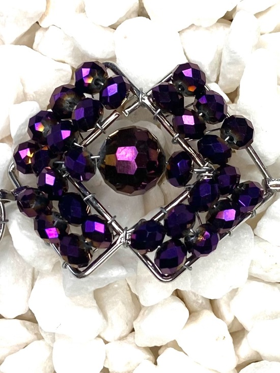 Jewelry - Purple Faceted Bead Statement Bracelet - Women's Jewelry
